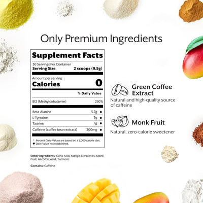 Promix Pre-Workout Powder, Strawberry Lemon – Boosts Focus, Energy & Endurance – With Caffeine, B12, Beta-Alanine & L-Tyrosine – Gluten & Dairy-Free, 10.05 oz