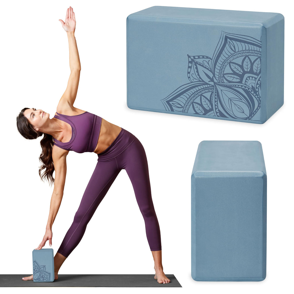 Gaiam Yoga Block - Supportive Latex-Free Eva Foam - Soft Non-Slip Surface with Beveled Edges for Yoga, Pilates, Meditation - Yoga Accessories for Stability, Balance, Deepen Stretches