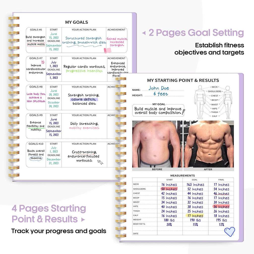 Fitness Workout Journal for Women & Men, A5(5.5" x 8.2") Workout Log Book Planner for Tracking, Progress, and Achieving Your Wellness Goals - Green