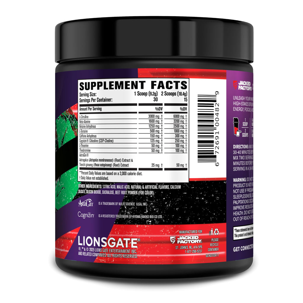 Jacked Factory NITROSURGE Pre Workout Supplement - Endless Energy, Instant Strength Gains, Clear Focus, Intense Pumps - NO Booster & Preworkout Powder with Beta Alanine - 30 Servings, Cherry Limeade