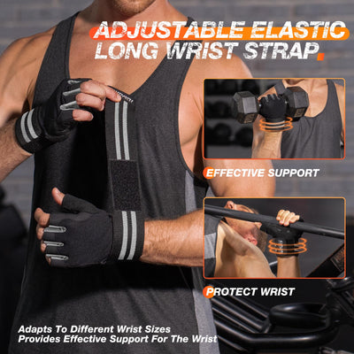 SIMARI Breathable Workout Gloves for Men & Women, Weight Lifting Gloves with Padded, Grip, Full Palm Protection, Gift for Gym Exercise, Cycling, Weightlifting Training, Fitness, Black, Pink, Size