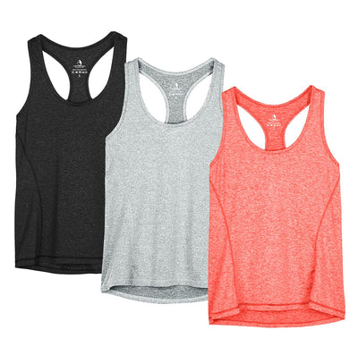 icyzone Women's Racerback Workout Athletic Running Tank Tops (Pack of 3)