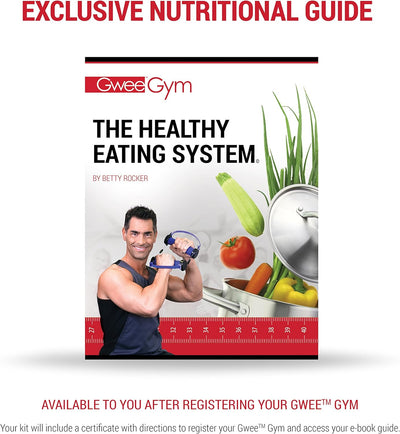 Gwee Gym - Resistance Bands Exercise Kit, LITE, Blue Exercise Bands, Build Lean Muscle with Workout Bands, Easily Portable, Includes an Accessory Kit, DVD, Travel Bag & Healthy Eating e-Book