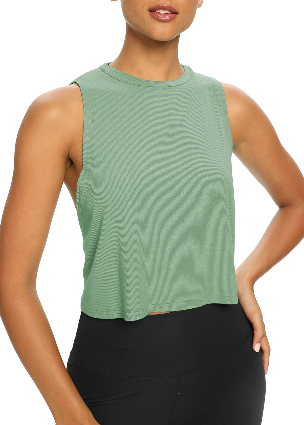 Bestisun Womens Open Back Workout Shirts Cropped Yoga Tank Tops Backless Athletic Clothes