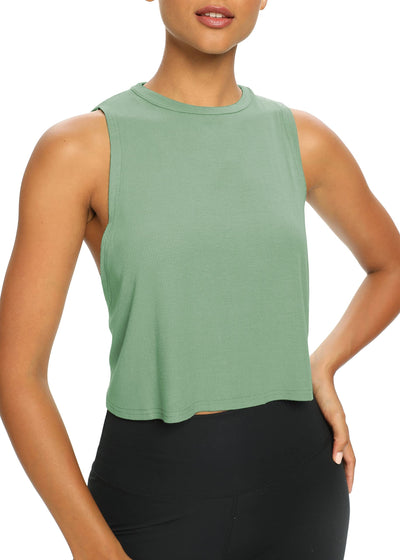 Bestisun Womens Open Back Workout Shirts Cropped Yoga Tank Tops Backless Athletic Clothes