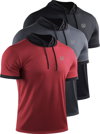 NELEUS Men's Dry Fit Performance Athletic Shirt with Hoods