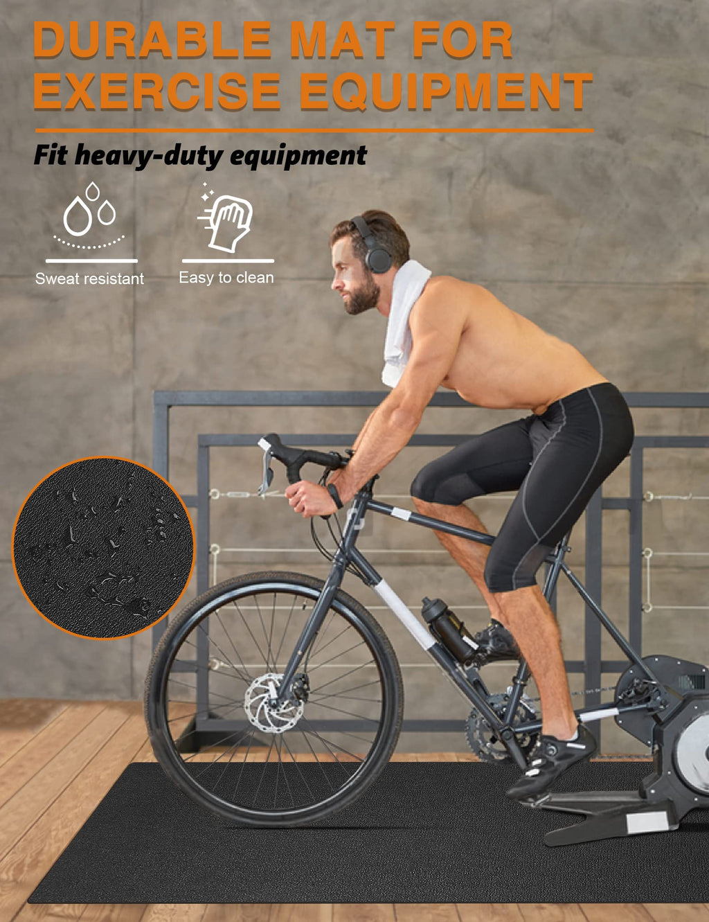 Treadmill Mat 96"x36", WERCHO Walking Pad Mat for Carpet Hardwood Floors 6mm Heavy-Duty Exercise Equipment Mat for Rowing Machine, Treadmil Pad, Spin Bike, Elliptical Trainer, Home, Gym