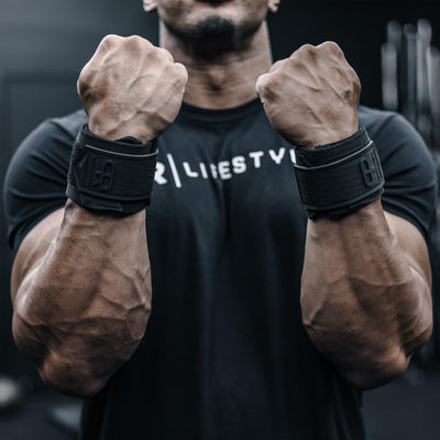 Heavy Duty Premium Wrist Wraps, More Elasticity, Reinforced Stitching, Extra Wide Strap, Strong Thumb Loop, Larry Wheels Weightlifting Wraps