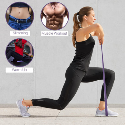 TechStone Resistance Bands Set for Men and Women, Pack of 5 Different Levels Elastic Band for Home Gym Long Exercise Workout – Great Fitness Equipment for Training, Yoga – Free Carrying Bag