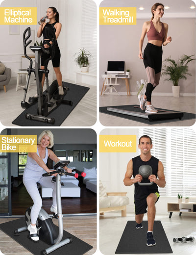 Treadmill Mat 96"x36", WERCHO Walking Pad Mat for Carpet Hardwood Floors 6mm Heavy-Duty Exercise Equipment Mat for Rowing Machine, Treadmil Pad, Spin Bike, Elliptical Trainer, Home, Gym