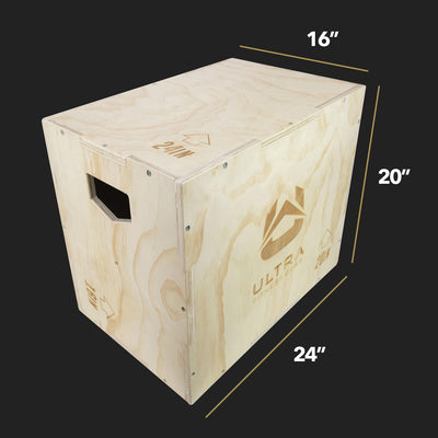 Ultra Fitness Gear Wooden Plyo Box, 31 Plyometric Jump Training Squat, Step Up, Jumps & More Workout Size S, M, L, XL