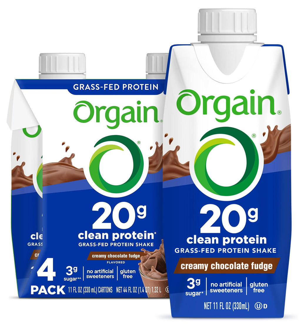Orgain Clean Protein Shake, Grass Fed Dairy, Vanilla Bean - 20g Whey High Protein, Kosher, Ready to Drink, Low Net Carbs, Gluten Free, No Soy Ingredients, 11 Fl Oz (Pack of 12)