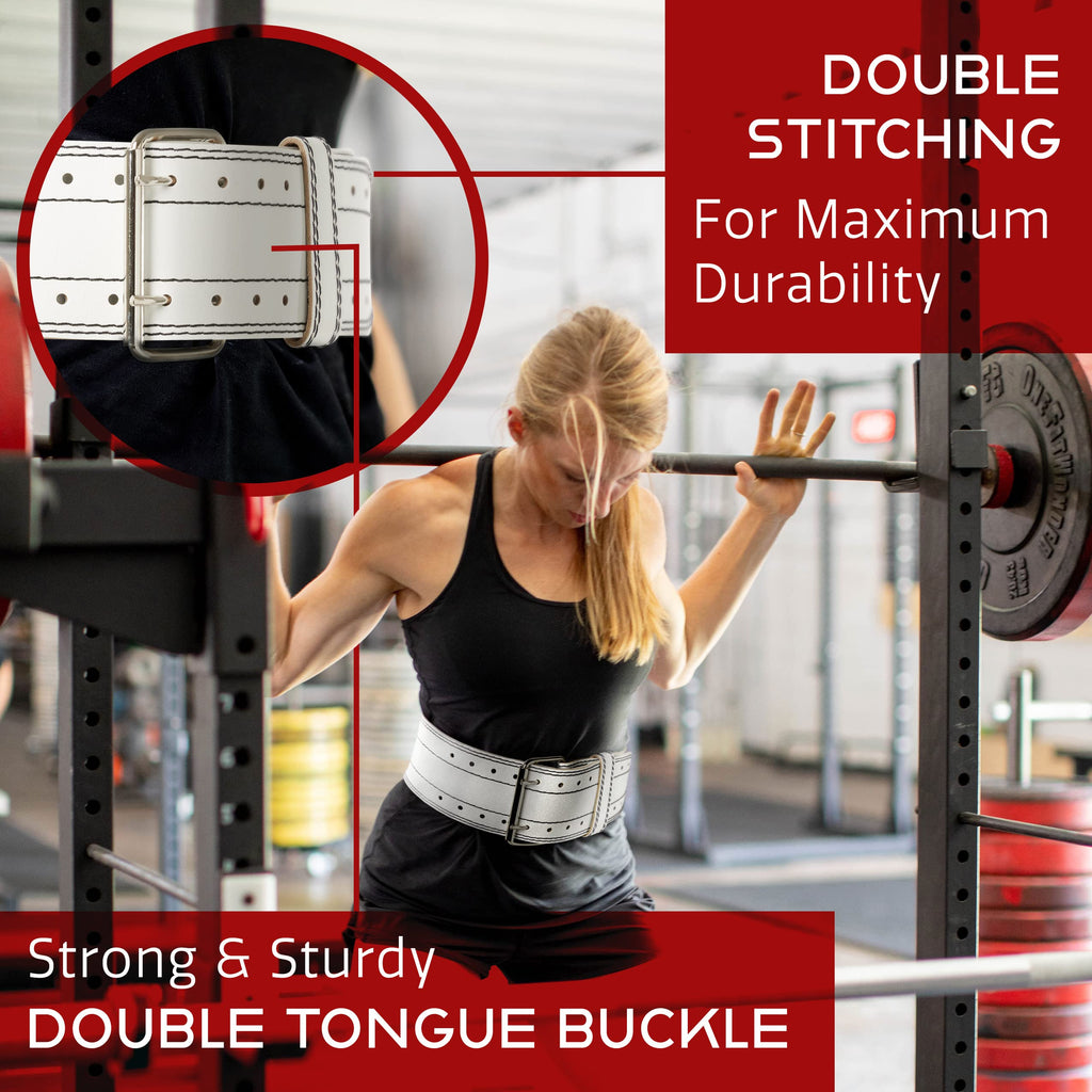 Dark Iron Fitness Weight Lifting Belt for Powerlifting Deadlift Training, Premium Leather for Core Support Gym Strength Workout