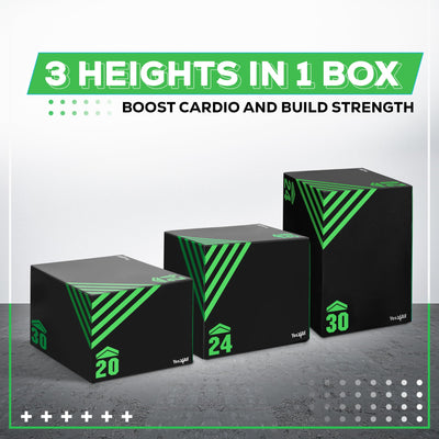 Yes4All 3 in 1 Foam Plyometric Jump Box for Training & Conditioning - Plyo Jump Box for Fitness Workout Exercise
