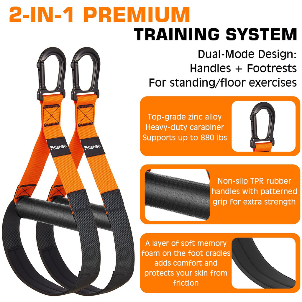 Home Resistance Training Kit, Suspension Trainer Straps with Adjustable Extension, Door Anchor, and Carry Bag – Strength Training Equipment for Full Body Bodyweight Workouts at Home or Outdoors