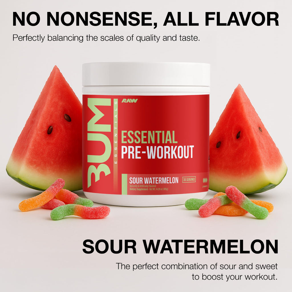 RAW Nutrition - Essential Pre - Chris Bumstead Pre Workout Formula, Sports Nutrition Pre-Workout Powders | Men & Womens Drink, Energy Powder for Working Out (Peach Mango)