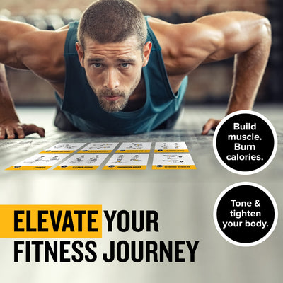 NewMe Fitness Stretching Workout Cards, Instructional Fitness Deck for Women & Men, Beginner Fitness Guide to Training Exercises at Home or Gym