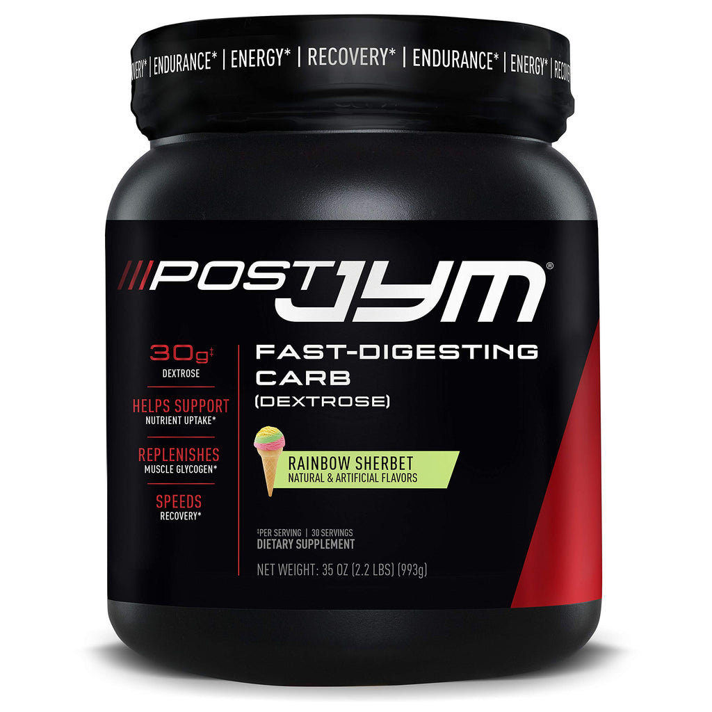 Post JYM Carb Fast Digesting Post Workout Recovery Powder | Pure Dextrose, Glycogen Replenishment, Athletic Performance, Muscle Growth | Rainbow Sherbet 30 Servings