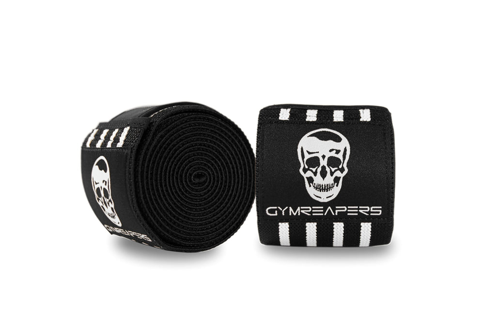 Gymreapers Knee Wraps for Squats and Powerlifting 72 Inch Compression Wraps with Strap for Men & Women Weightlifting Support