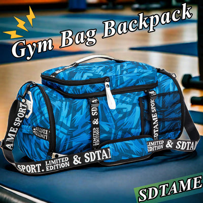 Gym Duffle Bag Backpack with Shoe Compartment,4 ways Travel Backpack for Women and Men,Multi-Functional Weekender bag with Waterproof Layer&Laptop Compartment for Fitness, Travel,Camping