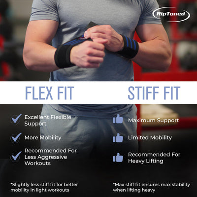 Rip Toned 18” Wrist Wraps - USPA Endorsed Wrist Straps for Weightlifting - Quality Wrist Support - Adjustable, Durable, Machine Washable - Gym Wraps for Powerlifting - for Men & Women