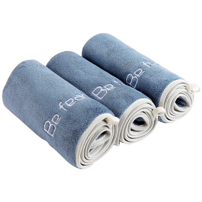 Microfiber Gym Towel Set for Men Women, Super Soft and Quick-Drying Towels for Fitness, Yoga, Cycling, Swimming (Blue+Grey+Purple, 3 Pack)