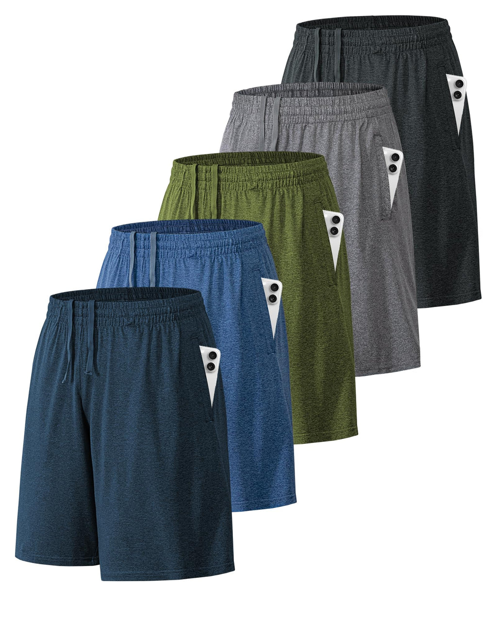 BALENNZ Athletic Shorts for Men with Pockets and Elastic Waistband Quick Dry Activewear