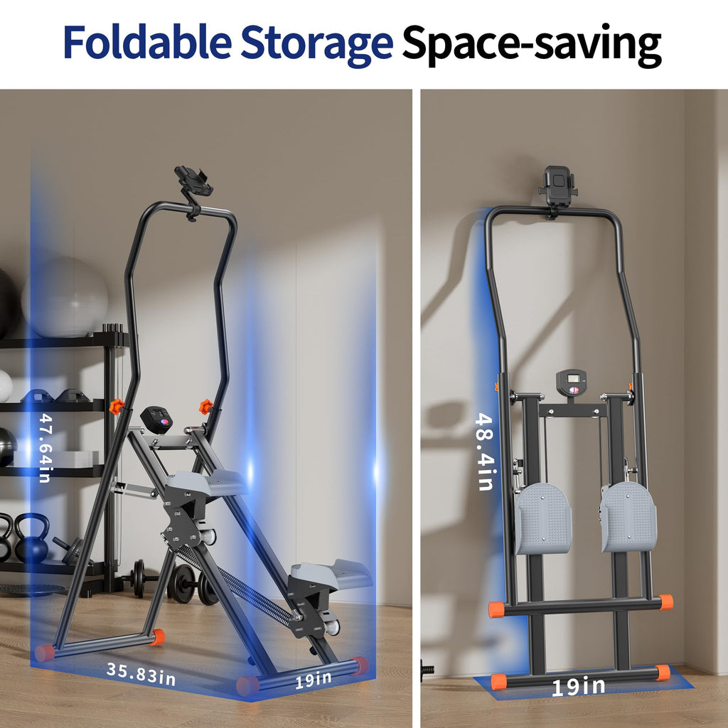 Stair Stepper for Home, Upgraded Vertical Climber Machine for Full-Body Workout, Compact Folding Cardio Exercise Climber, Resistance Adjustable Handlebar & Pedals
