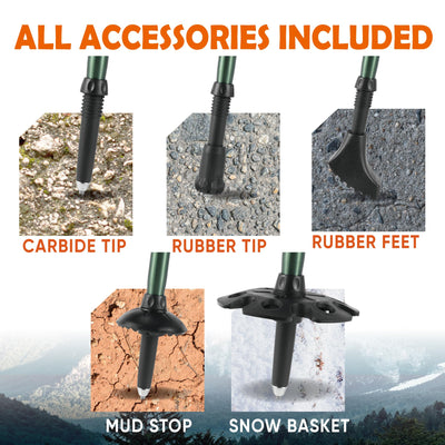 Trekology Trek-Z Collapsible Hiking & Trekking Poles - Balance Support for Seniors, Women, and Men, 2pc Per Set