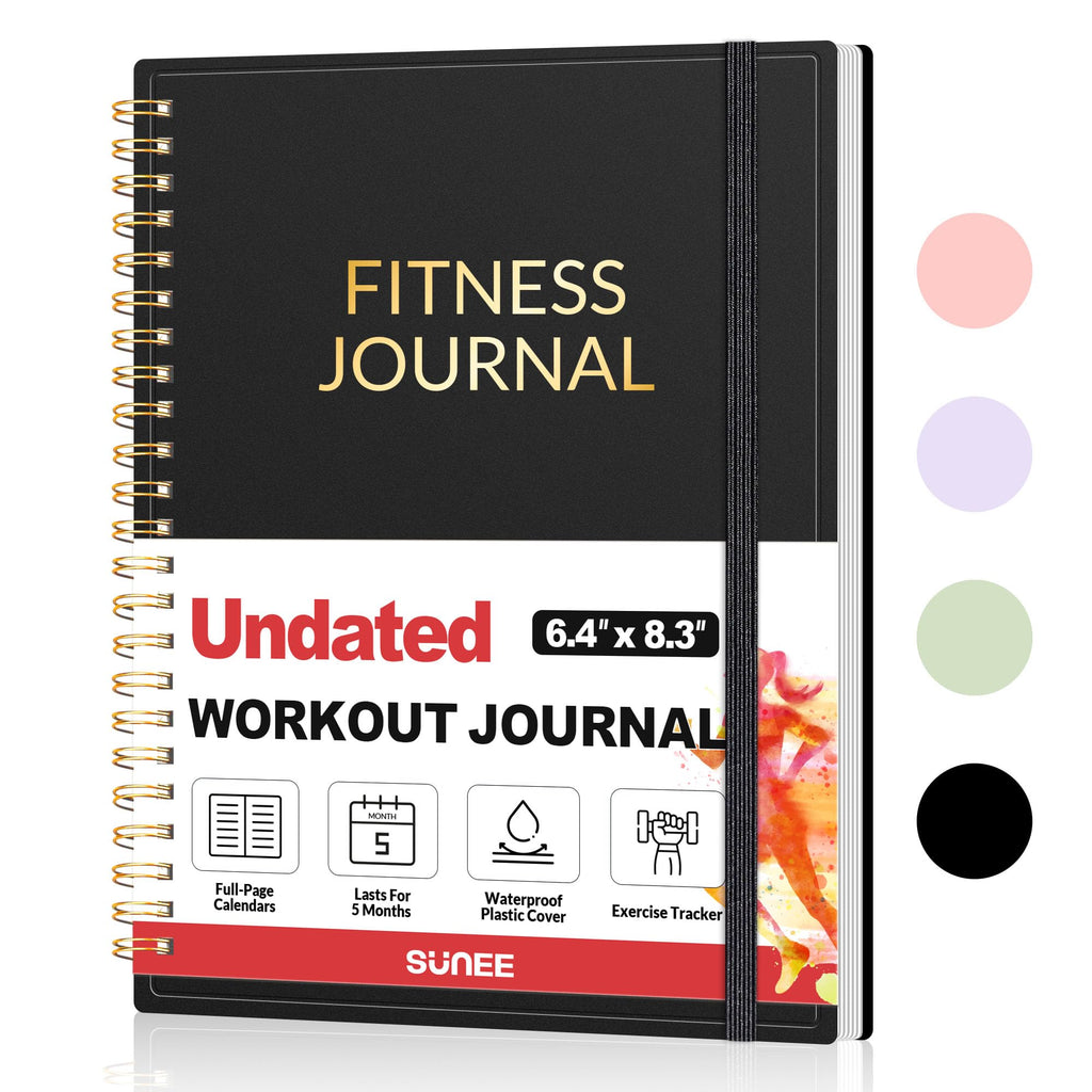 Fitness Journal Workout Planner for Women & Men, A5 (6.4" x 8.3") Workout Journal Log Book Planner Gift for Track Gym Essentials, Home Workouts, Track Progress, Achieve Wellness Goals, Pink
