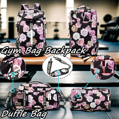 Gym Duffle Bag Backpack with Shoe Compartment,4 ways Travel Backpack for Women and Men,Multi-Functional Weekender bag with Waterproof Layer&Laptop Compartment for Fitness, Travel,Camping