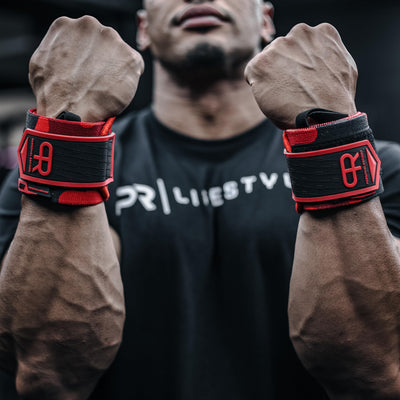 Heavy Duty Premium Wrist Wraps, More Elasticity, Reinforced Stitching, Extra Wide Strap, Strong Thumb Loop, Larry Wheels Weightlifting Wraps