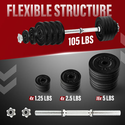Yes4All Old School Adjustable Dumbbell Set with Weight Plates, Star Lock Collars/Connector, 40lbs to 200lbs Adjustable Weight Plates Set