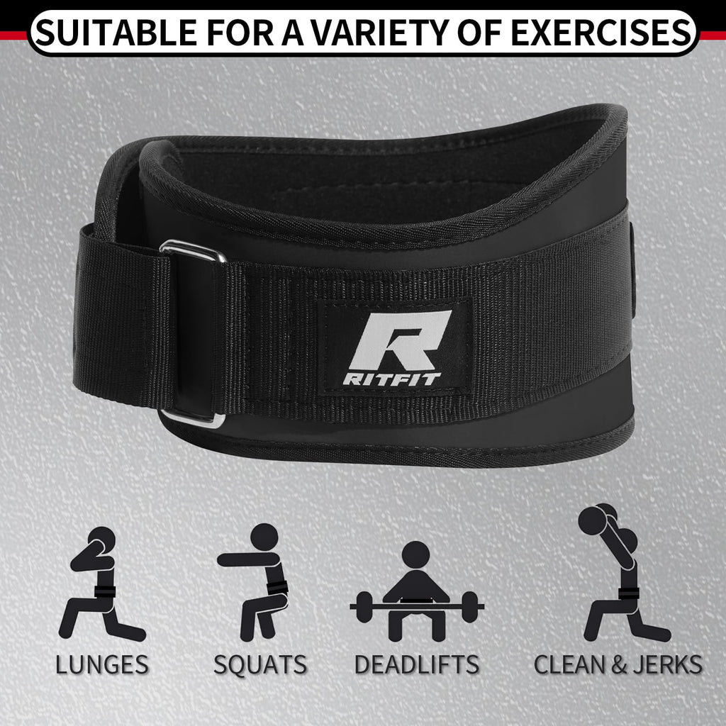 RitFit Weight Lifting Belt - Great for Squats, Lunges, Deadlift, Thrusters - Men and Women - 6 Inch Black/Camouflage