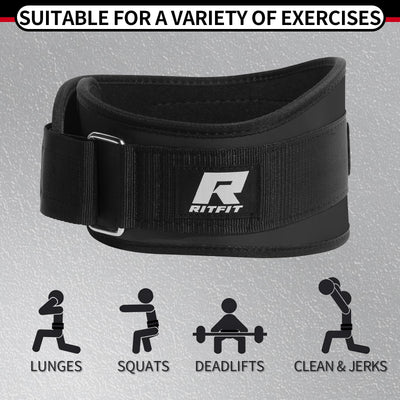 RitFit Weight Lifting Belt - Great for Squats, Lunges, Deadlift, Thrusters - Men and Women - 6 Inch Black/Camouflage
