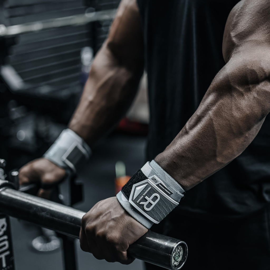 Heavy Duty Premium Wrist Wraps, More Elasticity, Reinforced Stitching, Extra Wide Strap, Strong Thumb Loop, Larry Wheels Weightlifting Wraps