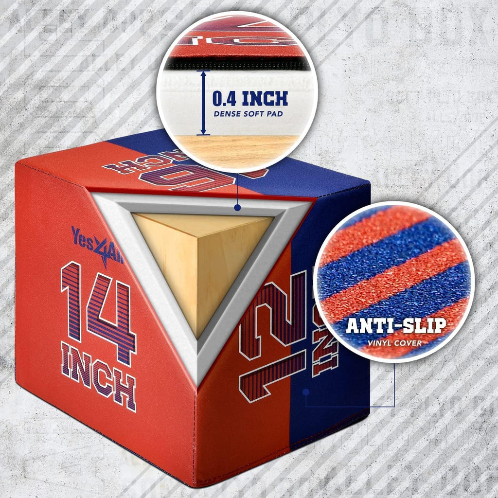 Yes4All 3-in-1 Soft-Padded Plyo Box With Wooden Core, Non-Slip Multi-Use Cushioned Plyometric Jump Box with Vinyl Cover for Jumping, Conditioning, Strength Training