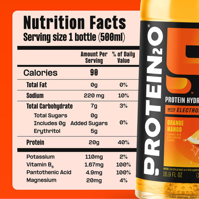 Protein2o Hydration Drink - 2-in-1 Liquid Clear Whey Protein Isolate and Electrolyte Drink - 20g Protein, Vitamins B5, B6 - Post-Workout Recovery - 16.9 Fl Oz - 12 Count Strawberry Watermelon