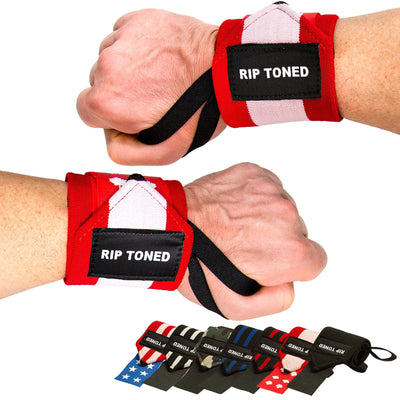 Rip Toned 18” Wrist Wraps - USPA Endorsed Wrist Straps for Weightlifting - Quality Wrist Support - Adjustable, Durable, Machine Washable - Gym Wraps for Powerlifting - for Men & Women