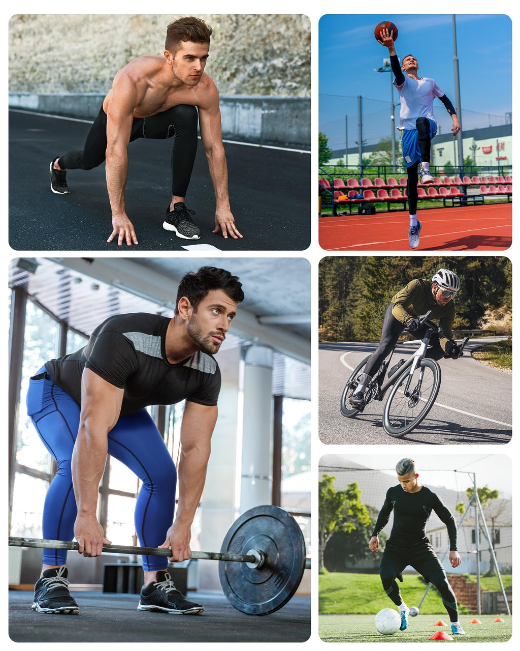 Runhit Mens Compression Pants Running Tights Pockets Sports Leggings Spandex Workout Cycling Athletic Thermal