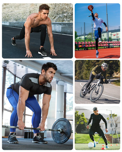 Runhit Mens Compression Pants Running Tights Pockets Sports Leggings Spandex Workout Cycling Athletic Thermal