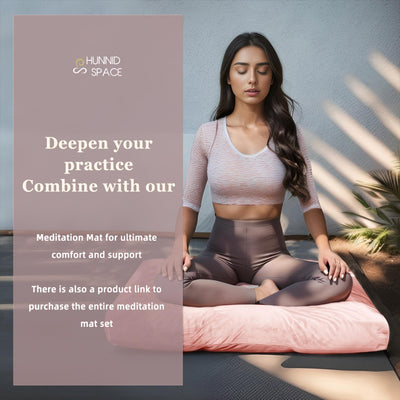 Meditation Zafu Cushion Set with Buckwheat Hulls & Memory Foam - Ergonomic Support for Yoga & Sitting - Removable Machine-Washable Luxury Velvet Cover - for Adults and Kids (Blue)