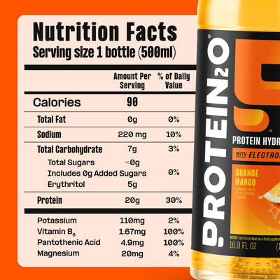 Protein2o Hydration Drink - 2-in-1 Liquid Clear Whey Protein Isolate and Electrolyte Drink - 20g Protein, Vitamins B5, B6 - Post-Workout Recovery - 16.9 Fl Oz - 12 Count Strawberry Watermelon
