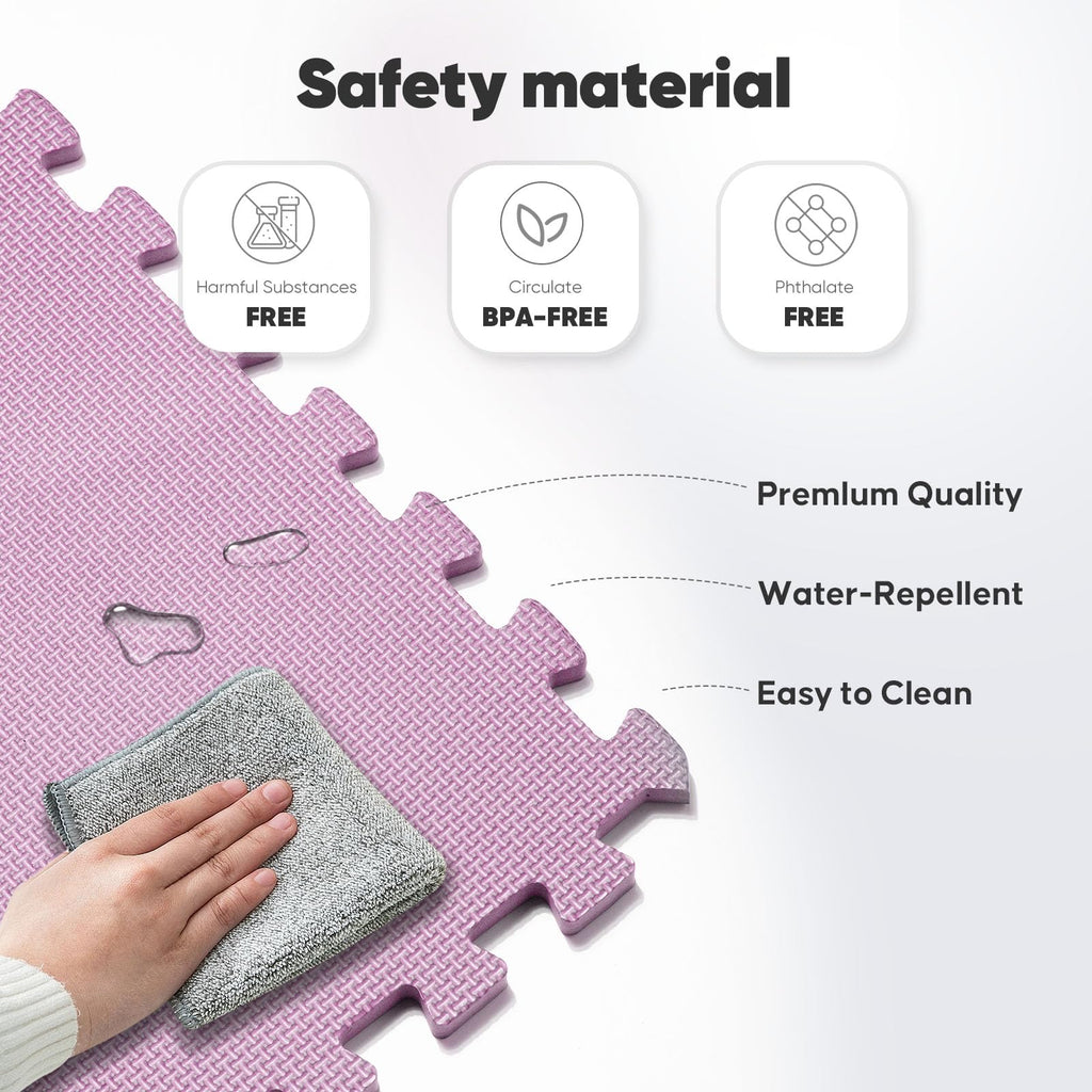 Home Gym Mat, Puzzle Exercise Mat, EVA Interlocking Foam Floor Tiles for Home Workout Equipment and Kids' Play Areas - Grey, 24 in x 24 in x ½ in - 12 Tiles (Grey, 12 Pack, 48 SQ FT)