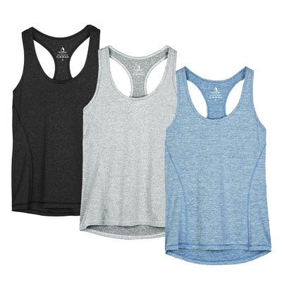 icyzone Women's Racerback Workout Athletic Running Tank Tops (Pack of 3)