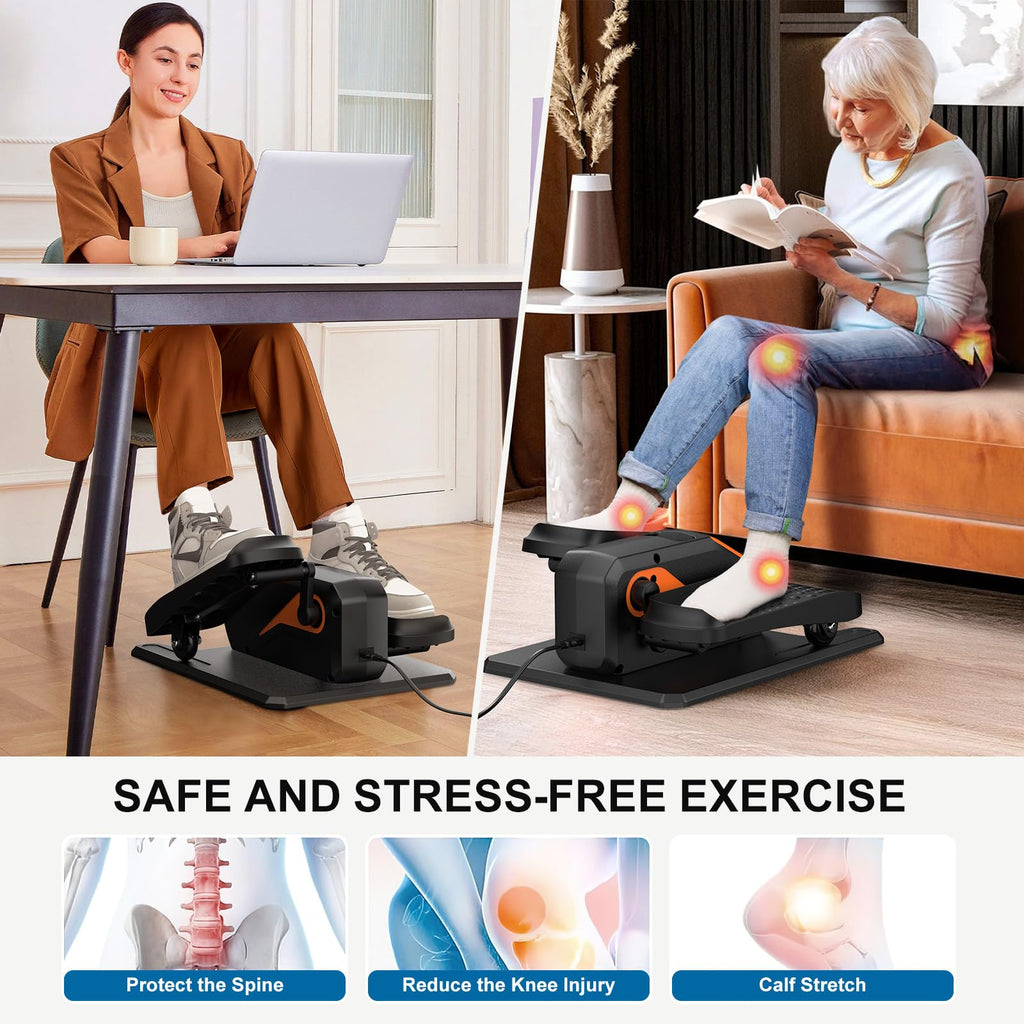 VIVURN-018 Under Desk Elliptical 12 Speed 5 Modes Mini Motorized Leg Exerciser While Sitting for Seniors As Seen on TV with Non-Slip Mat Quiet & Portable Electric Pedal Exerciser for Home and Office