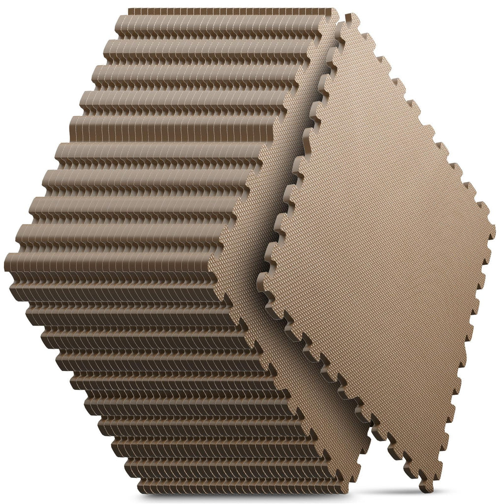 Home Gym Mat, Puzzle Exercise Mat, EVA Interlocking Foam Floor Tiles for Home Workout Equipment and Kids' Play Areas - Grey, 24 in x 24 in x ½ in - 12 Tiles (Grey, 12 Pack, 48 SQ FT)