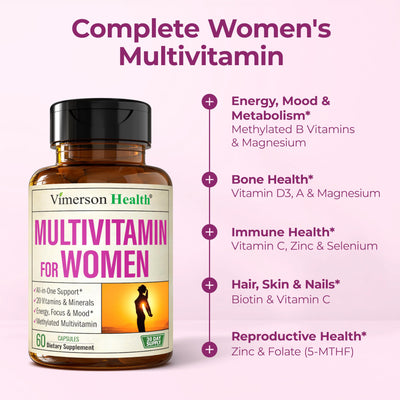 Multivitamin for Men – Methylated Mens Multivitamins & Multiminerals Capsules with Vitamin B12, A, D, C, Zinc, Magnesium & More for Complete Daily Support – High Potency Bioavailable Vitamins for Men