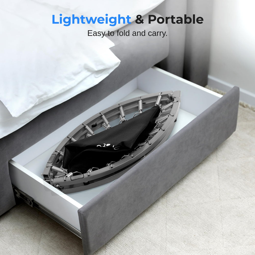 SereneLife 36/40" Foldable Mini Trampoline - Compact Fitness Trampoline for Kids Adults, Exercise Rebounder with Foam Handle, Indoor/Garden Workout Equipment, Max Load 150/220 lbs