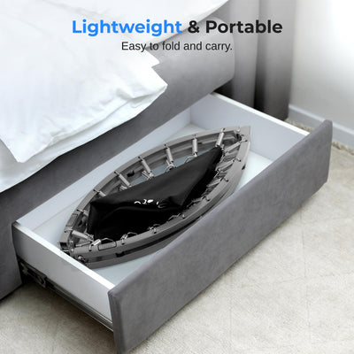 SereneLife 36/40" Foldable Mini Trampoline - Compact Fitness Trampoline for Kids Adults, Exercise Rebounder with Foam Handle, Indoor/Garden Workout Equipment, Max Load 150/220 lbs